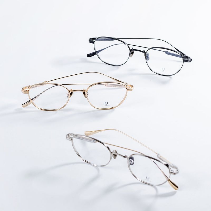 Knouun Round titanium glasses CODE. 102. B Silver N Gold