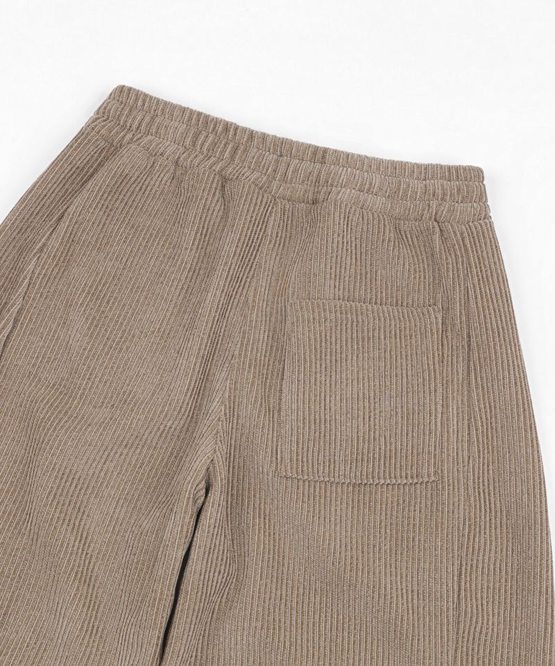 Curved Corduroy Pants - Beige