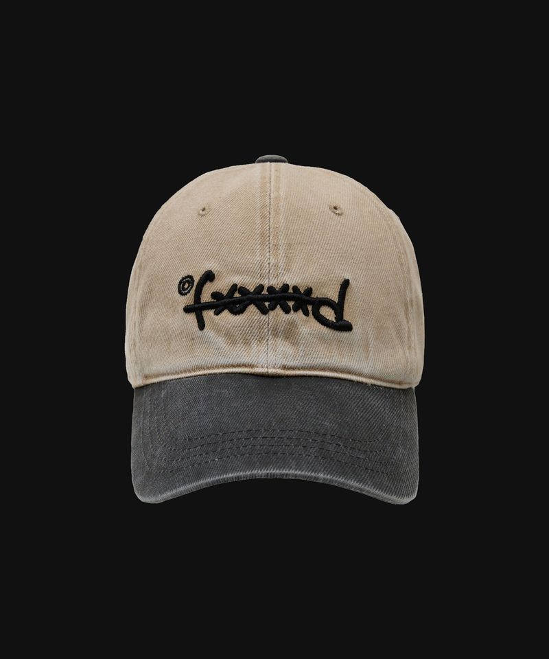 F****D SIGN STRAPBACK WASHED -SAND/CHARCOAL-