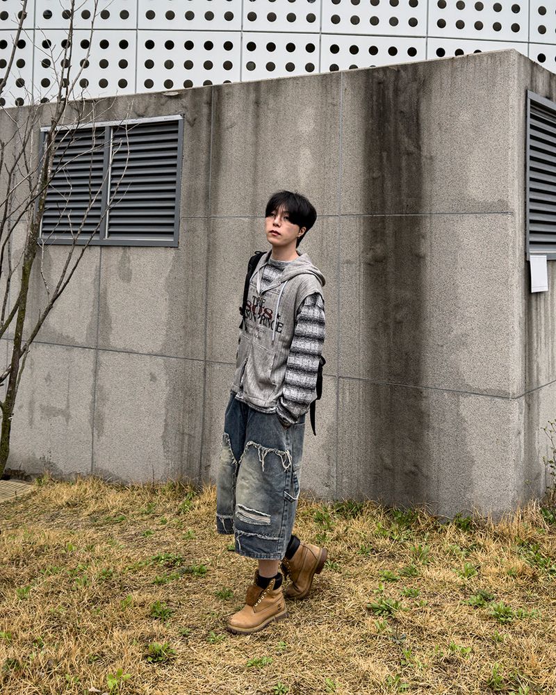 Rick Distressed Bermuda Denim Pants