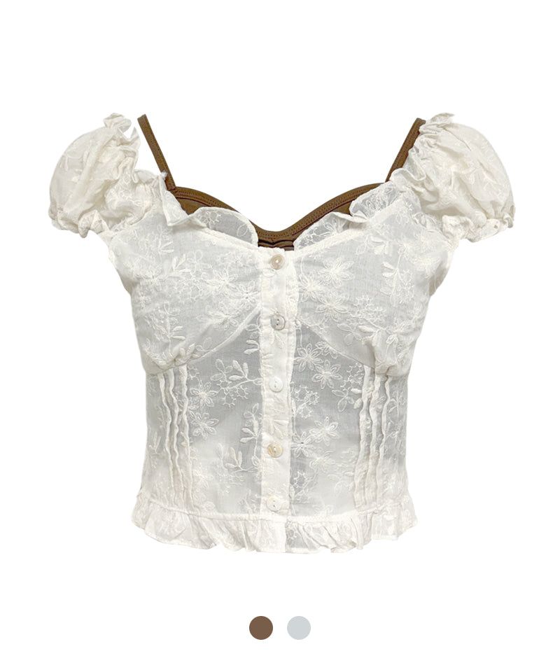 Fog Shirring Top Blouse