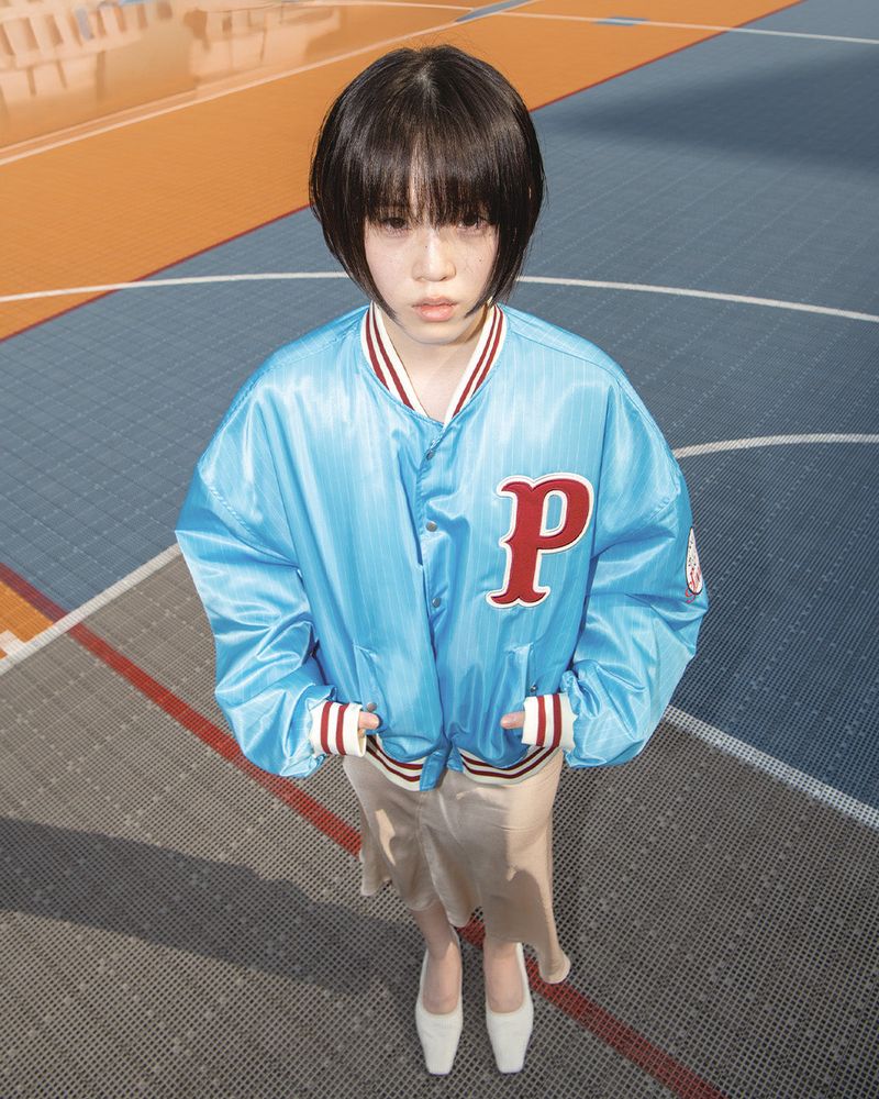 P LOGO BOMBER - SKY BLUE