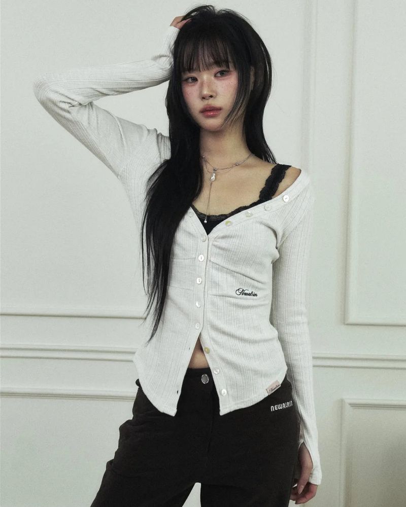 Ria Neck Button Knit Top