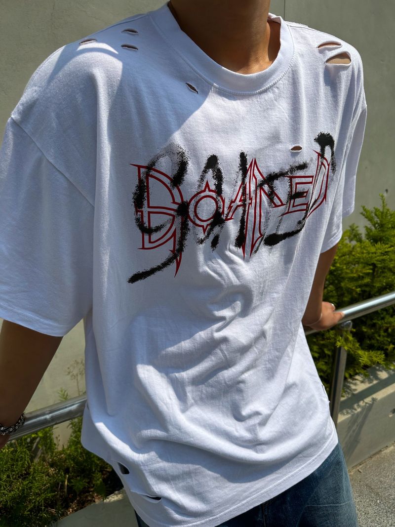 GOATED BLESS CUTTING OVERSIZE T-SHIRT(WHITE)