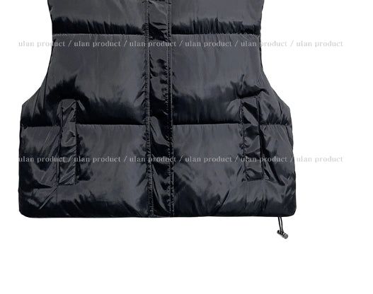 Haen crop hooded vest padded jacket