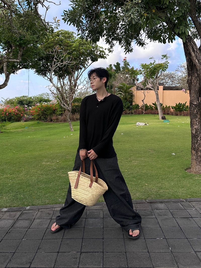 simple line henry neck long-sleeve 3C