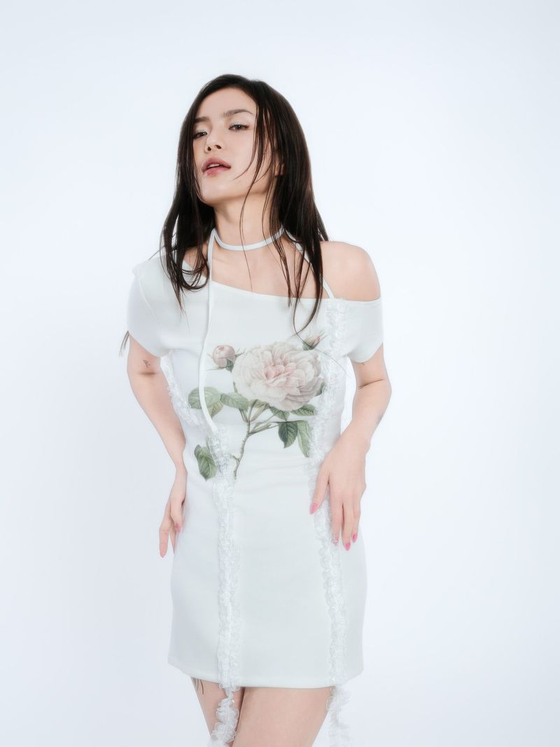 LACE LINED DRESS [IVORY]