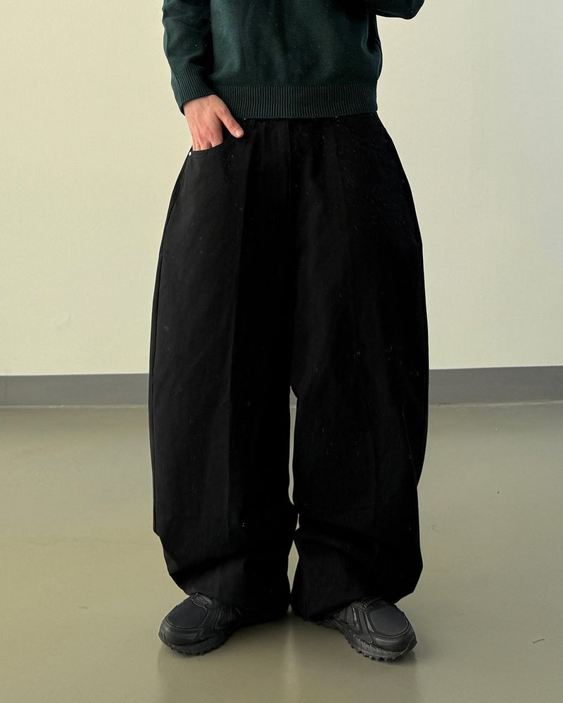 Bino Curved Wide Cotton Pants