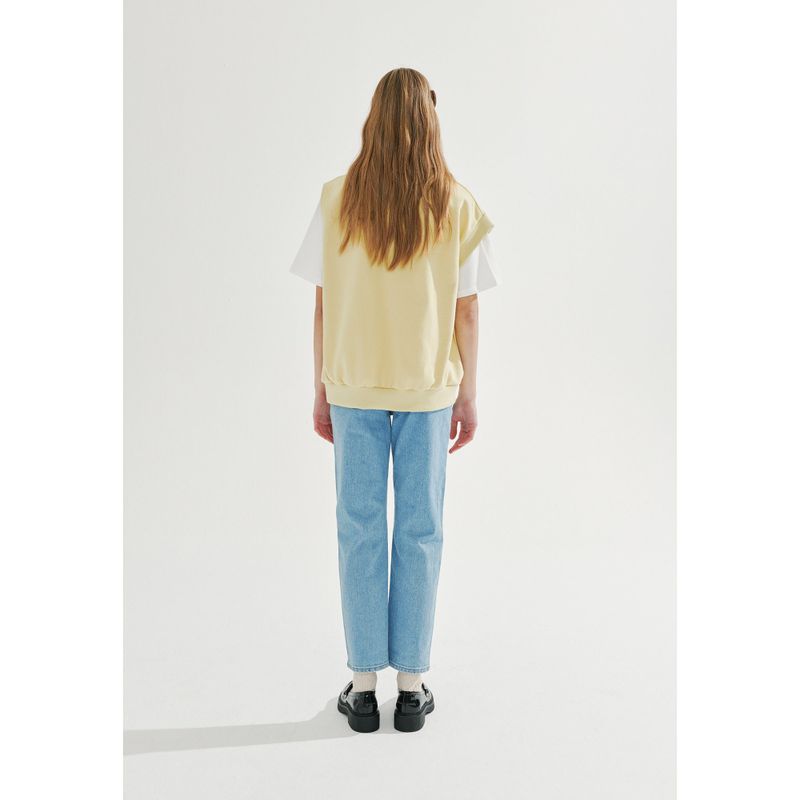 UNBALANCED SWEATER VEST_MUSTARD