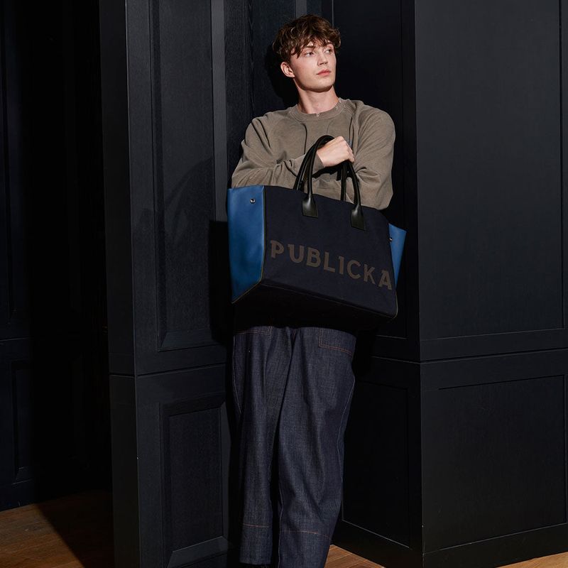  BIG SHOPPER BAG, NAVY