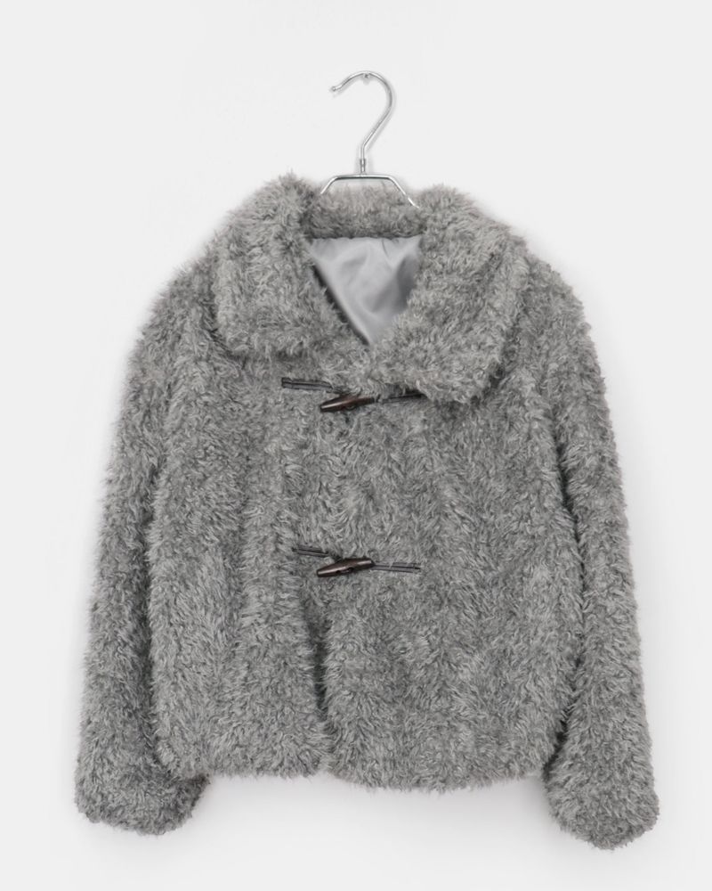 Oren Fuzzy Faux-Fur Toggle Coat