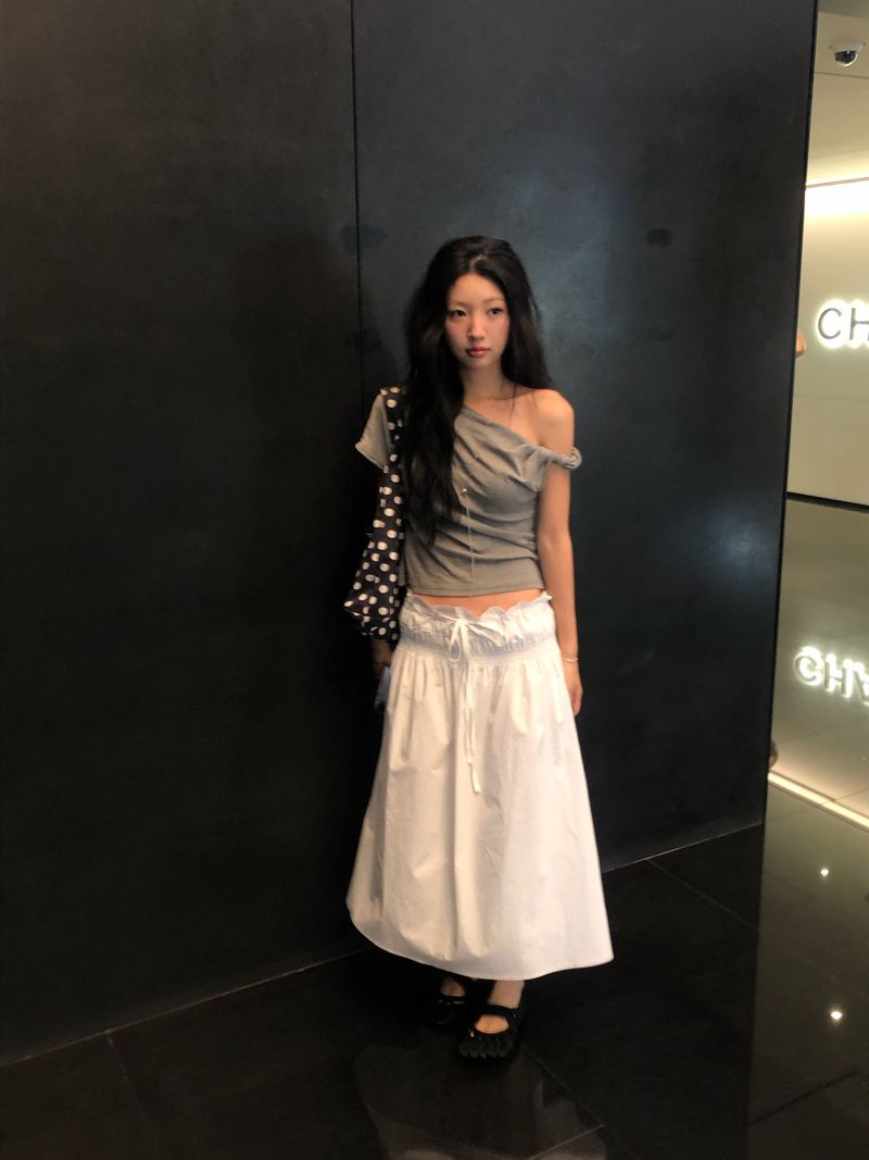 Rose Shirring Skirt