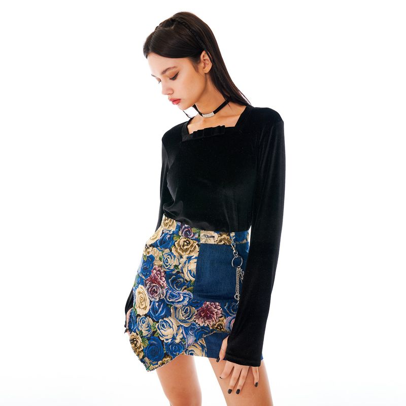 Jacquard Skirt [Blue Rose]