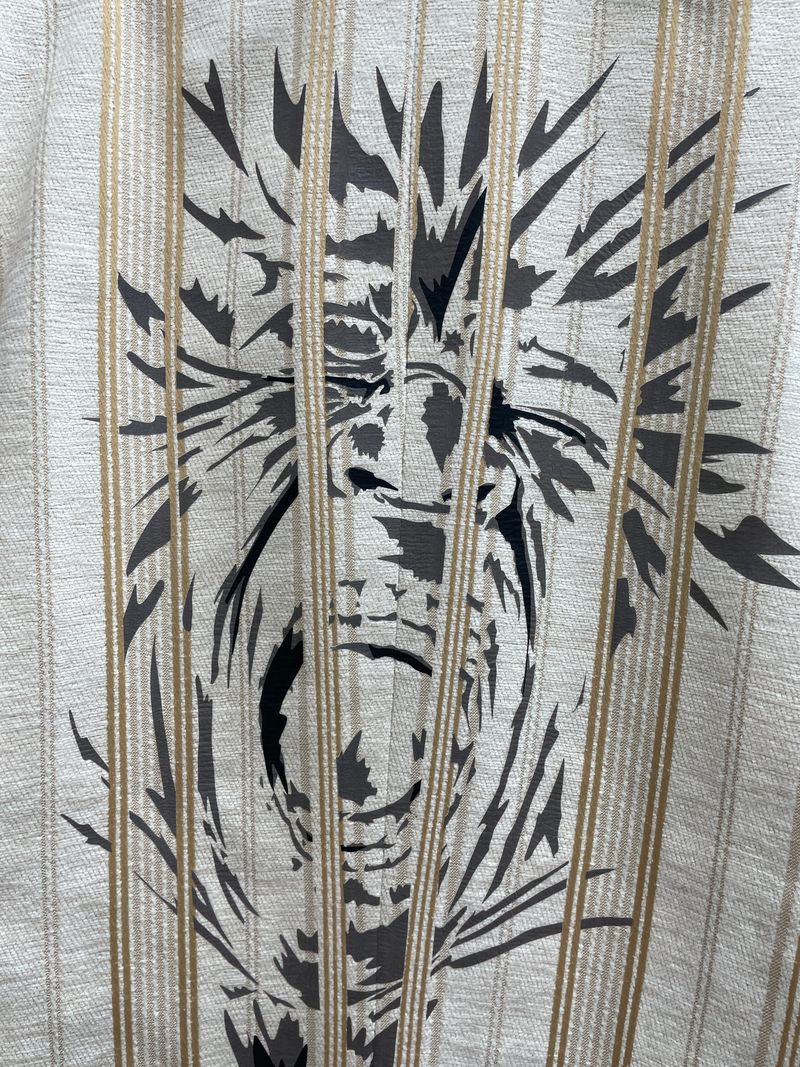 Creamy Gold Line and Black Pattern Suit