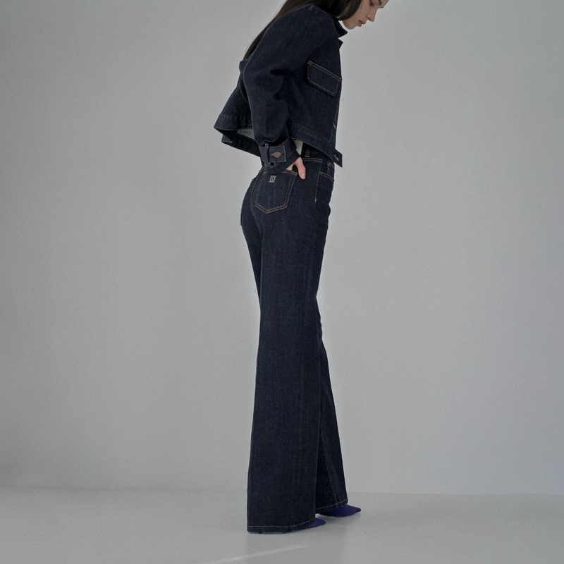 Classic Flare Denim Black Indigo - YF392