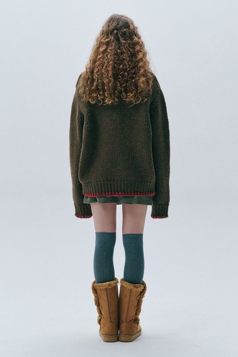 Winter Charm Zip-up Jacket [Brown]