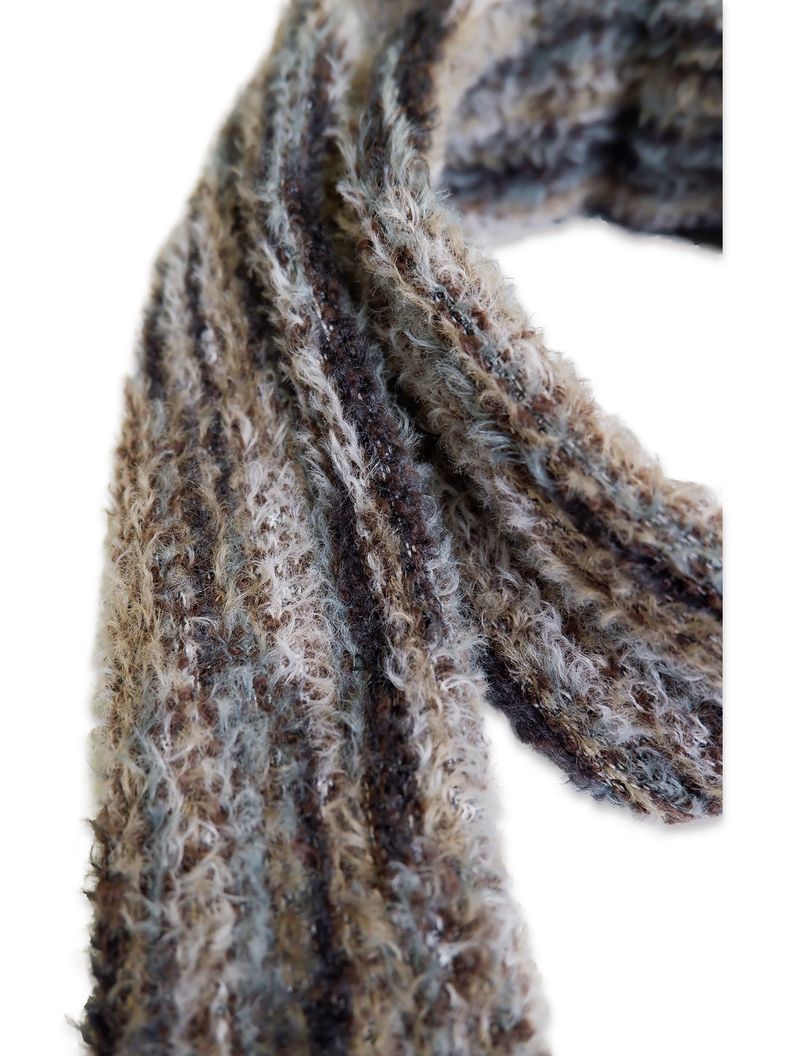 O Logo Fluffy Muffler / Brown Multy