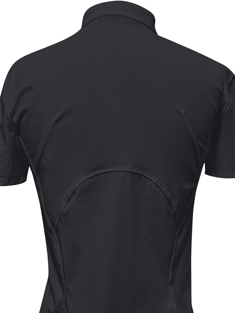 CURVED ZIP-UP SHIRT WITH LAYER . COOL BLACK