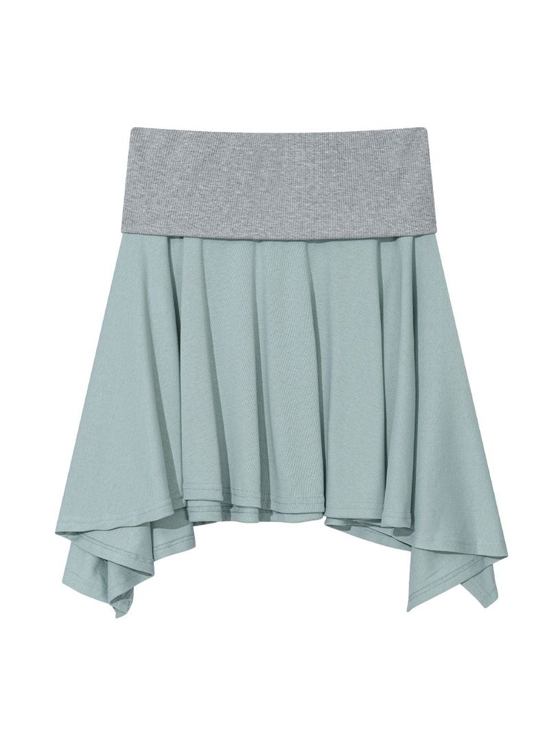 SOFT CONTRAST FLARE SKIRT(MINT)
