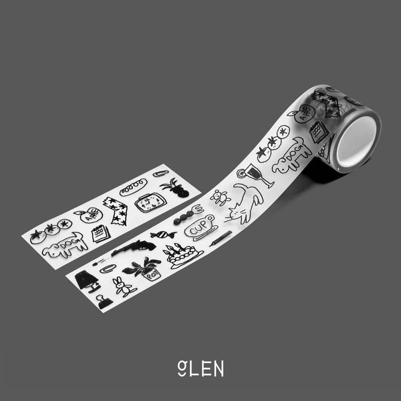 GLENの「PET ブラックドゥードル キスカットテープ（雑貨/ステーショナリー）」
