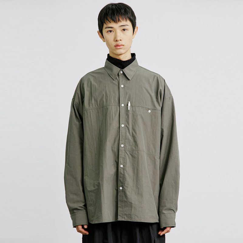 NYLON UTILITY POCKET LAUNDRY SHIRT CHARCOAL