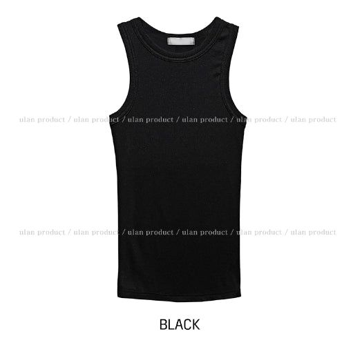 [U-BASIC] Skin Round Soft Ribbed Sleeveless