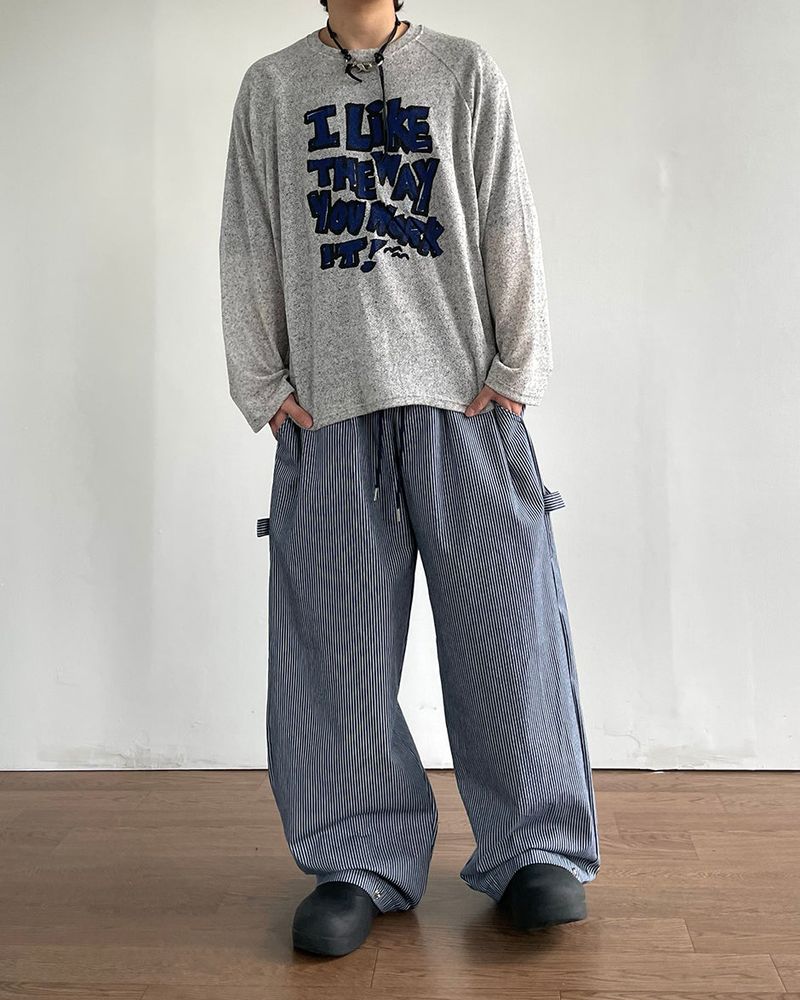 Twin Stripe Curved Pants