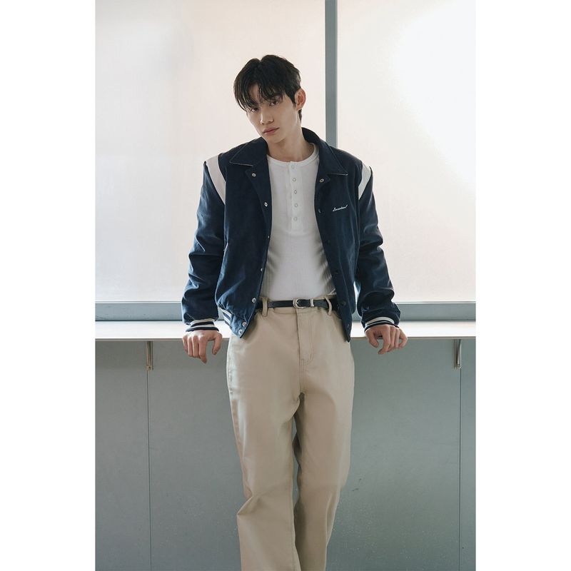 Signature varcity jacket(Navy)