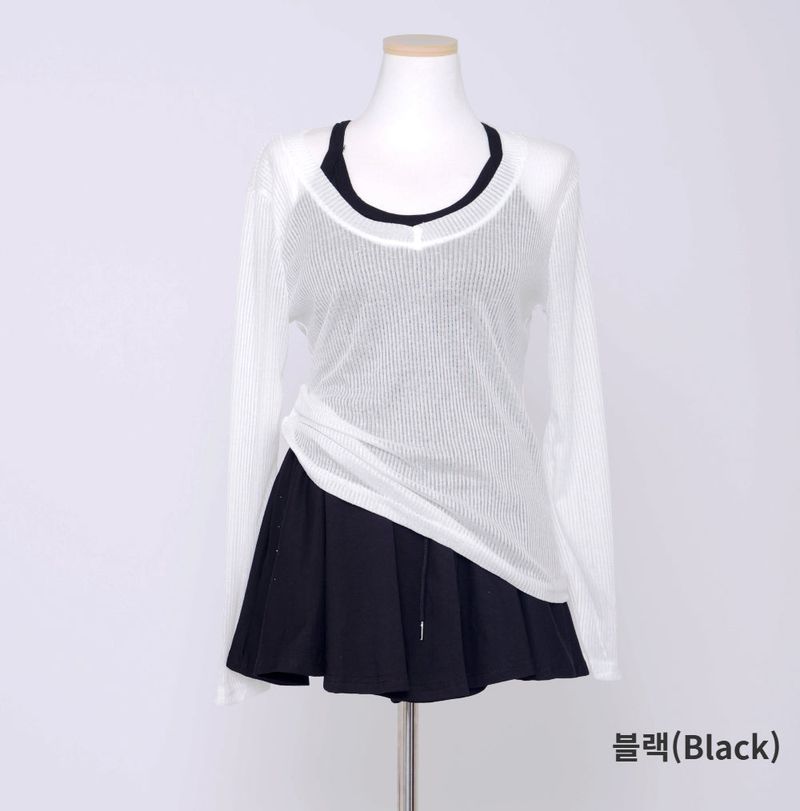 Yeori 3-Piece Set: T-shirt + Sleeveless Bra Top + Elastic Skirt Shorts