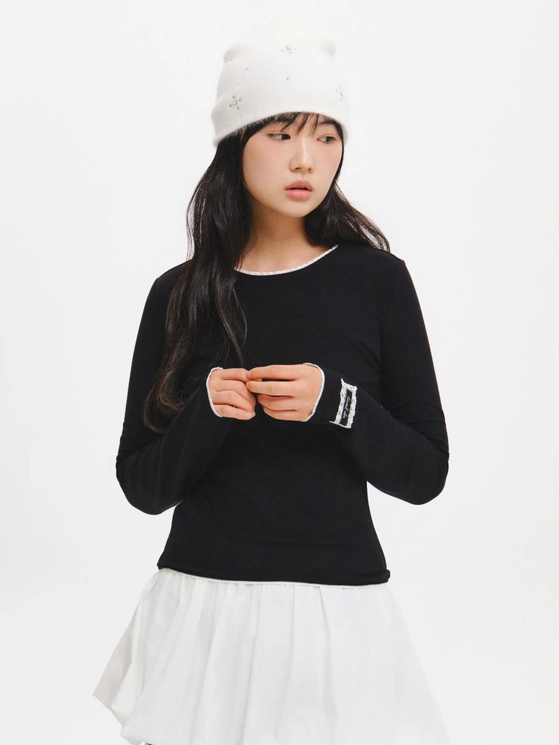 LACE ROUND NECK T-SHIRT
