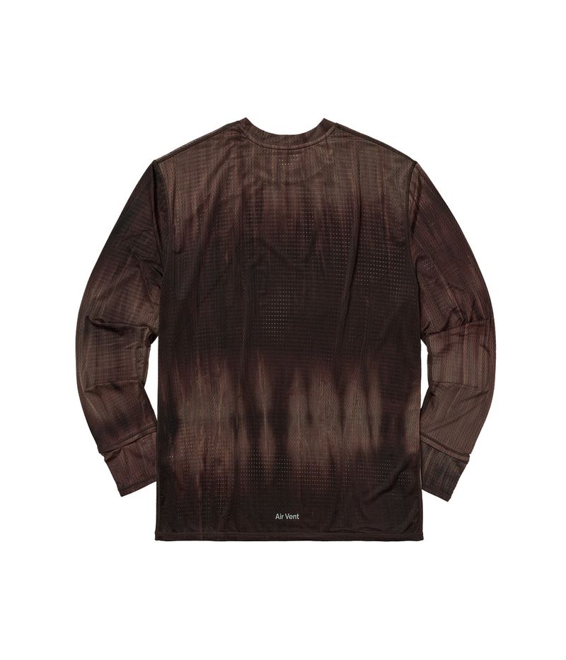 Air Vent Tie-Dye Racing Finger Watch-Hole Long Sleeve (Brown)