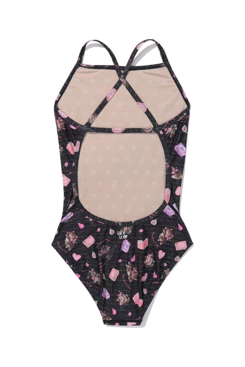 [April Kitty_black] One Piece Swimsuit