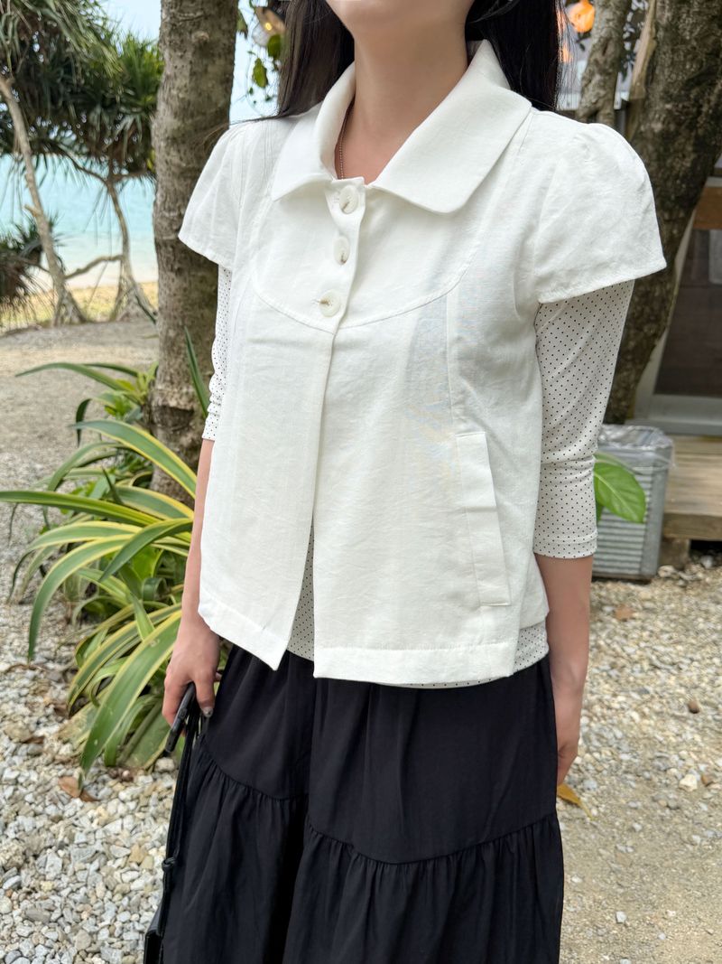 [Cozy☕️] Swan Collar Short Jacket