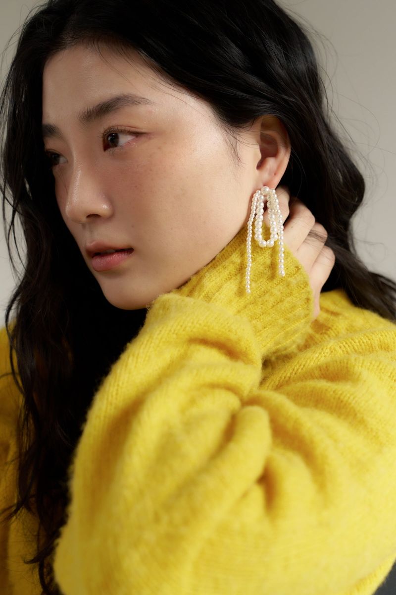ribbon bow drop earring
