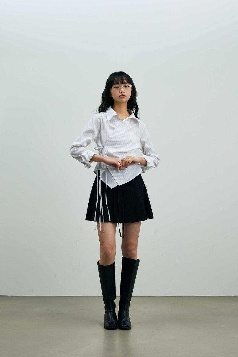 MILD PLEATS SKIRT PANTS / BLACK