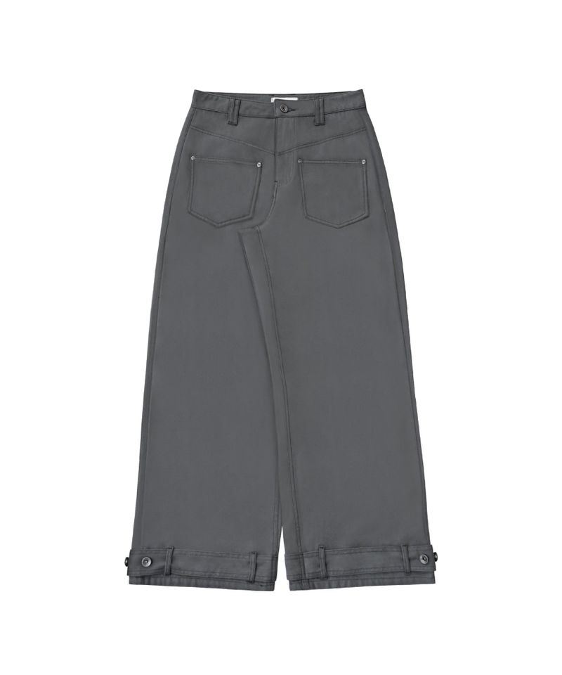 BELTED POCKET COTTON PT CHARCOAL
