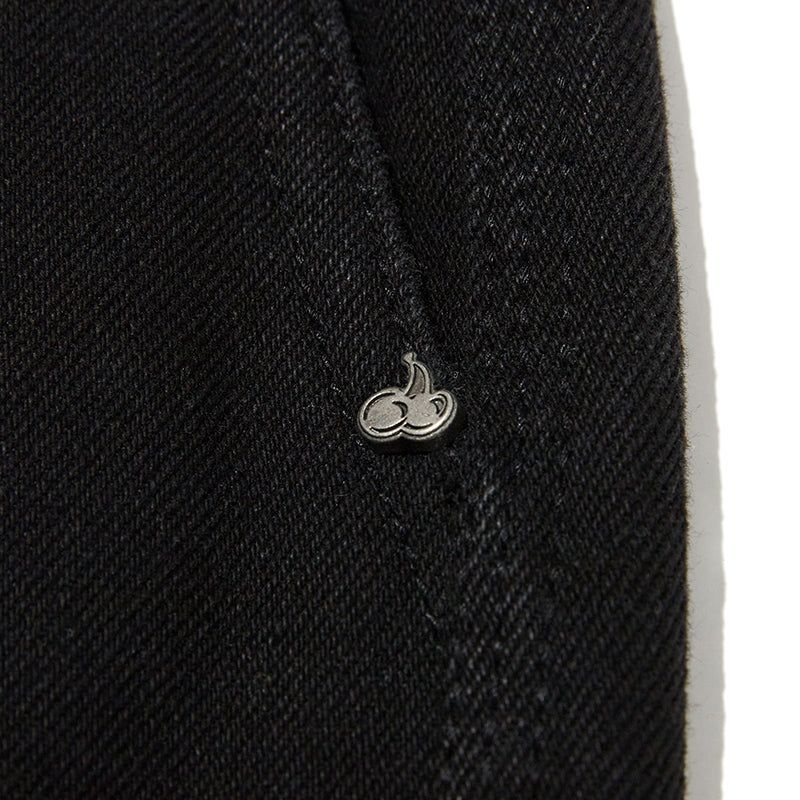 CHERRY BASIC NAPPING DENIM PANTS [BLACK]