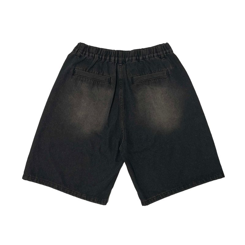 Oil bermuda denim pants