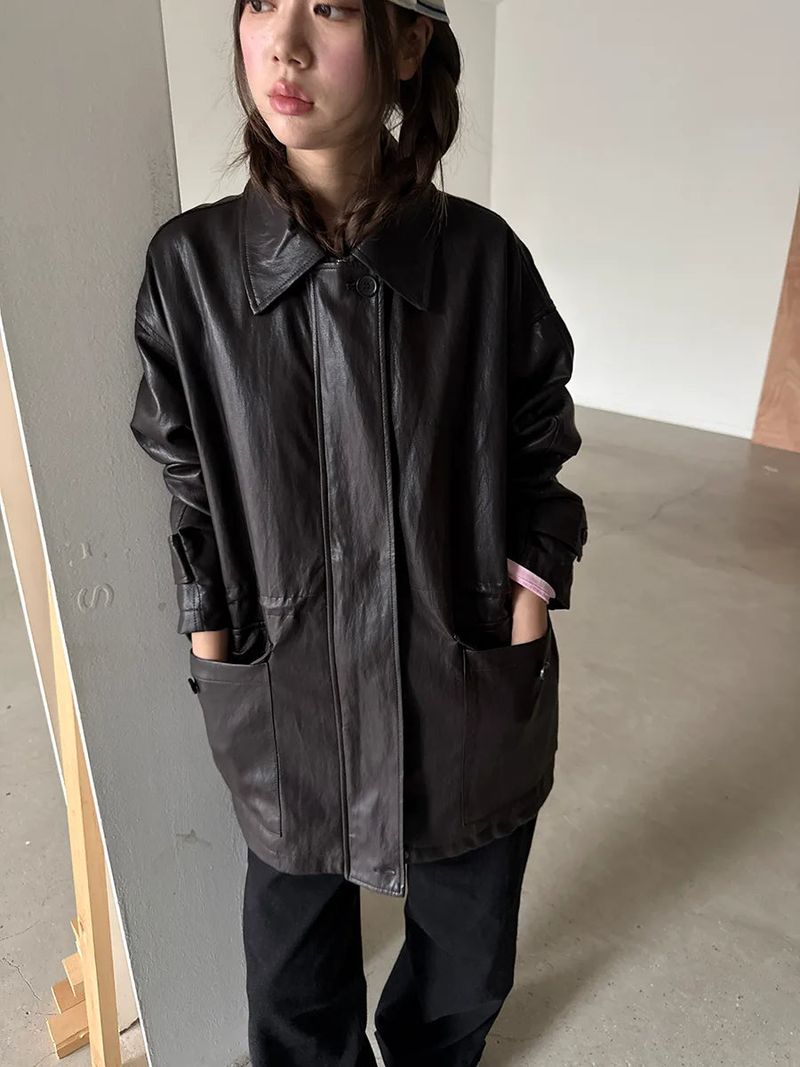 leather half jacket