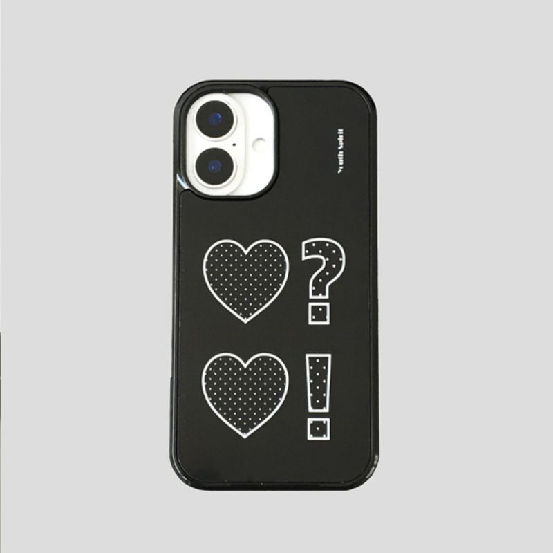 Polka Dot Heart Black Epoxy Bumper Case 