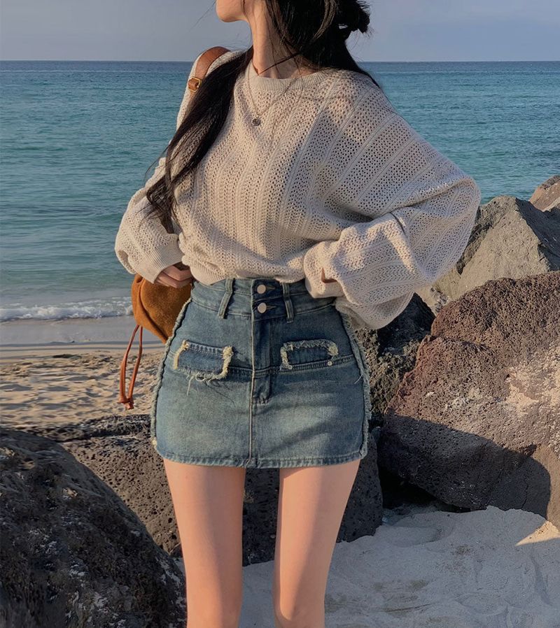 [Bellide made] Caramel Loose Fit Long Round Knitwear