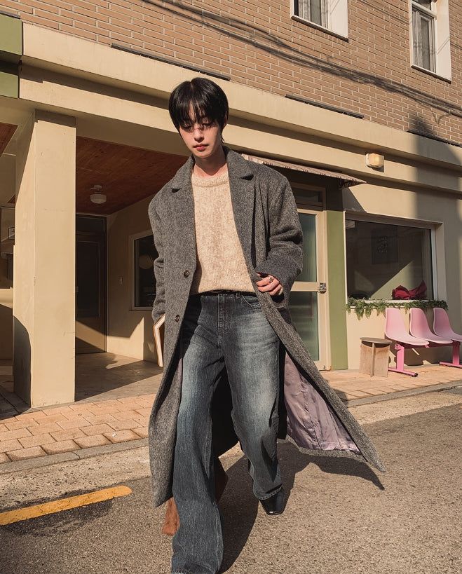 Solive Maxi Long Herringbone Single Coat