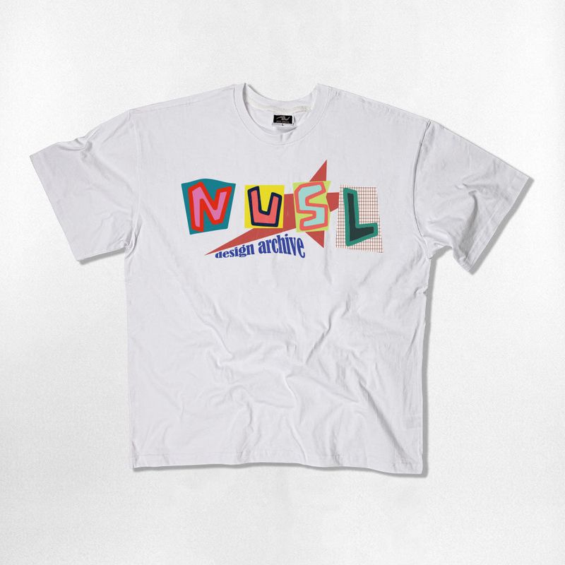 Grid Font Over-fit T-Shirts - 4COLOR