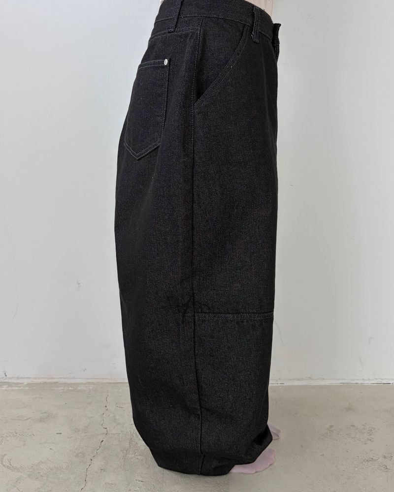 Slant Button Denim Pants