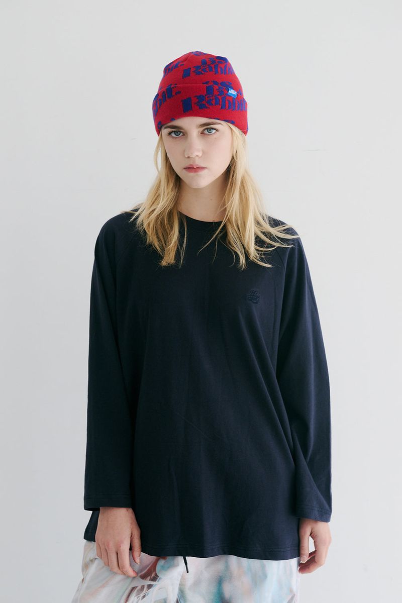BSRABBIT(ビエスラビット)の「BSR2223FWPO083 OLD SCHOOL LOGO LONG SLEEVE NAVY(Tops)」