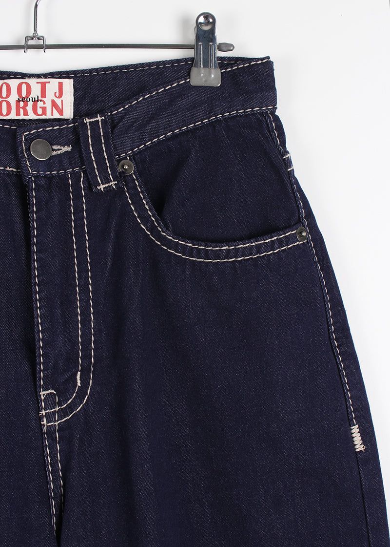 STITCH POCKET WIDE DENIM