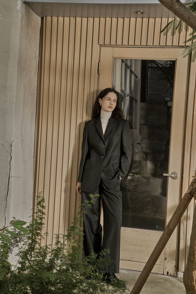 WOOL TWILL SETUP JACKET_DEEP KAHKI