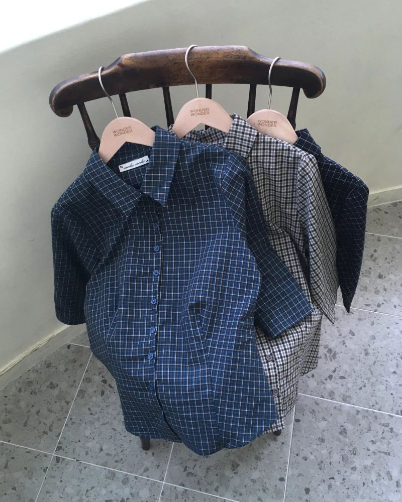 [MADE] Ian 7-Sleeve Check Shirt