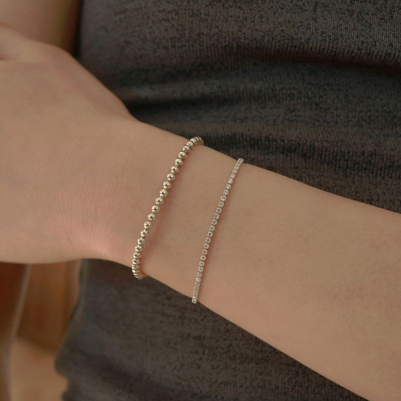 silver tennis bracelet (silver)