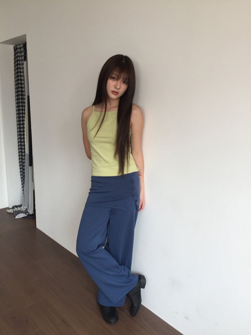 As-side button pants (2color)